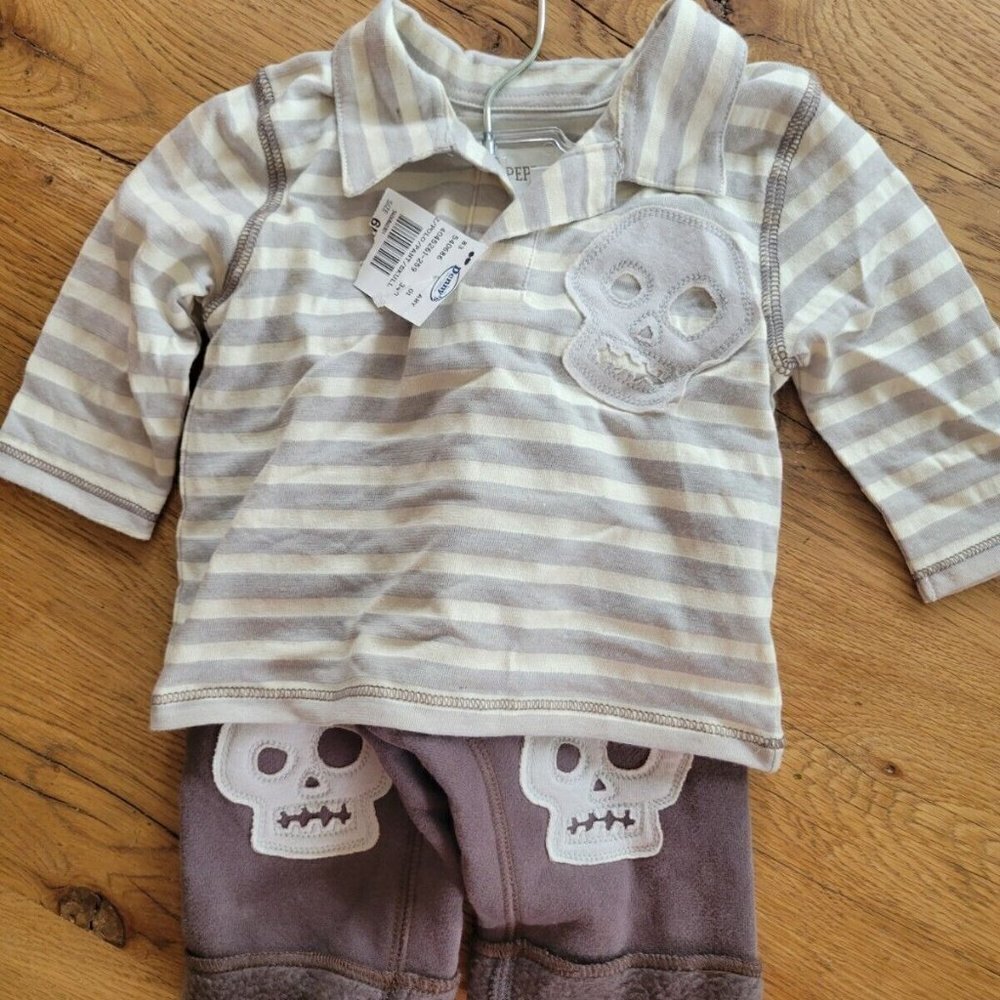 Pepper Toes Boy’s 6 Months Skull Shirt & Pants